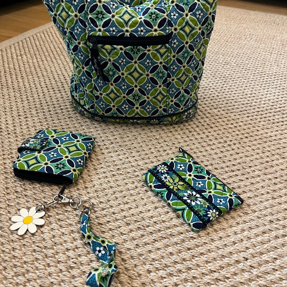Vera Bradley Blue and Green Patterned Shoulder Bag